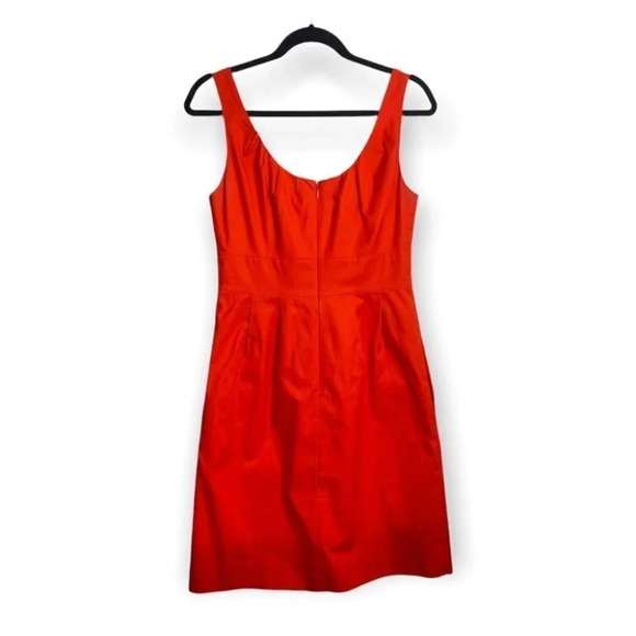 J. Crew Factory Suiting Pleated Dress with Pockets - 36740 CER Orange - Picture 2 of 11